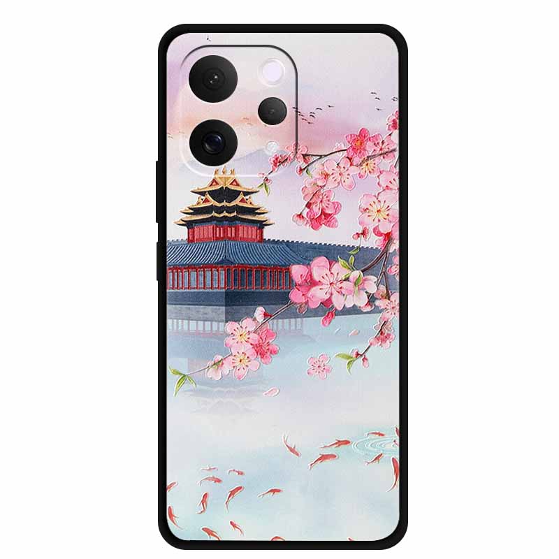 For Vivo S50 5G Case 3D Emboss Flower Black Silicone Soft Back Cover Case For Vivo S50 2025 Phone Case 6.59" Coque V2528A Fundas