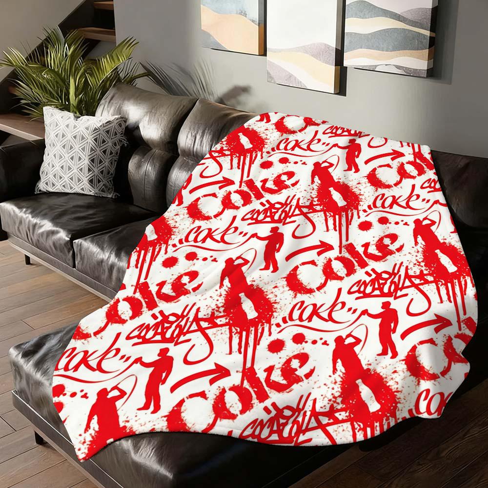 Coperta Fashion C-Coca-C-Cola-S Morbida e Delicata sulla Pelle per Divano Letto Riposino Copriletto Piumone per Tutte le Stagioni