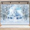 Winter Forest Scene Backdrop for Photography Snow Snowflake Xmas Tree Natural Landscape Christmas Baby Portrait Photo Background