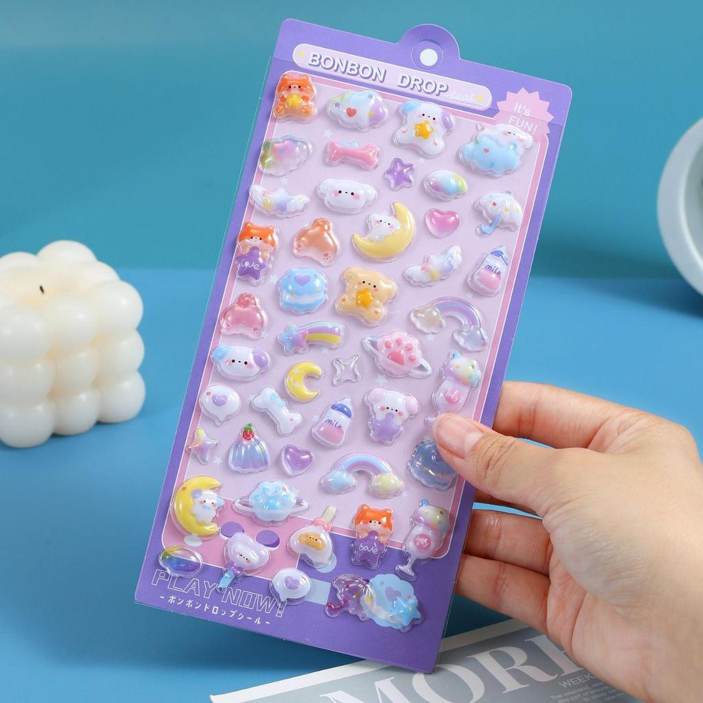 3D Cartoon Stickers Toy Relief Hollow Cute Decorative Diy Stickers For Phone Laptop Diary Notebook Kindergarten Awardfor Student