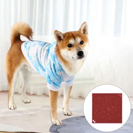 Tapete de alimentação lenta para cães, almofada de silicone para lamber com ventosa, comida para animais de estimação