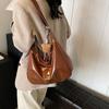 With Pendant Hobo Bag Korean Style Women's Handbag Simple PU Leather Shoulder Bag  Lady