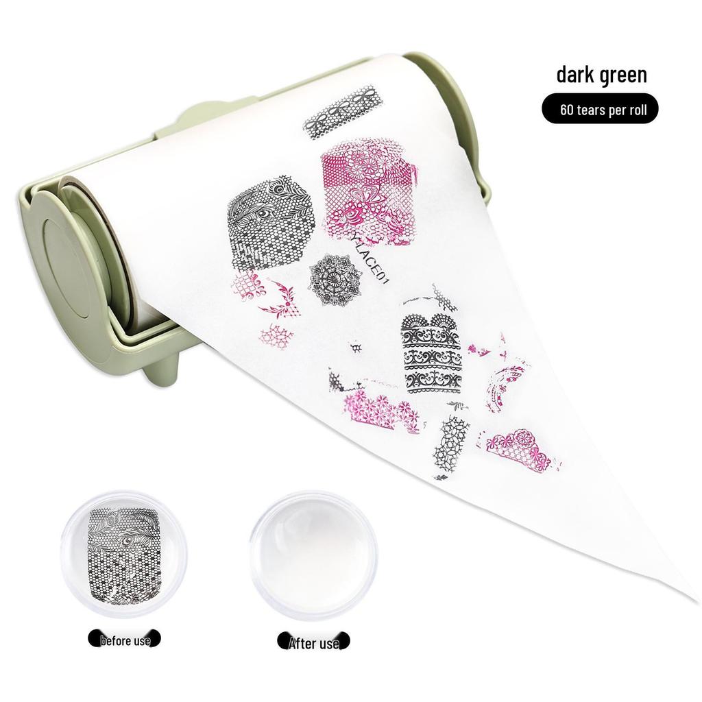 Large Silicone Nail Art Stamp with Lid - Single/Double Head French Design DIY Stamping Tools