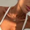 Gold Metal Thin Choker Adjustable Summer Necklace Fashion Sun Pendant Neck Chain  for Women