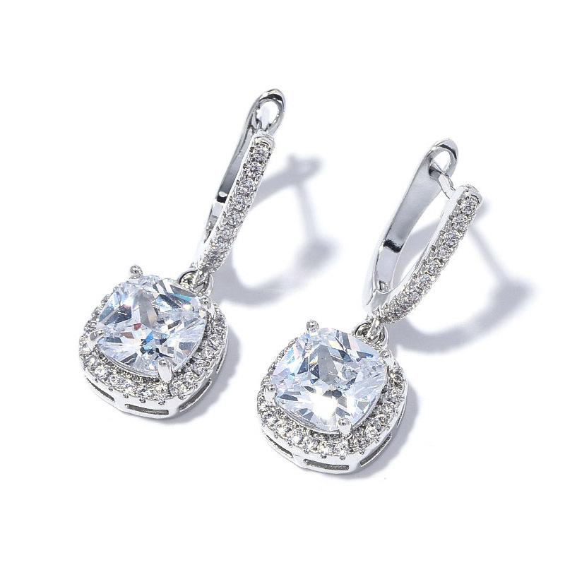 Klasik Üst Düzey Küpeler Hafif Lüks Küpeler Sekiz Kalp Sekiz Ok Zirkon Kakmalı Küpeler