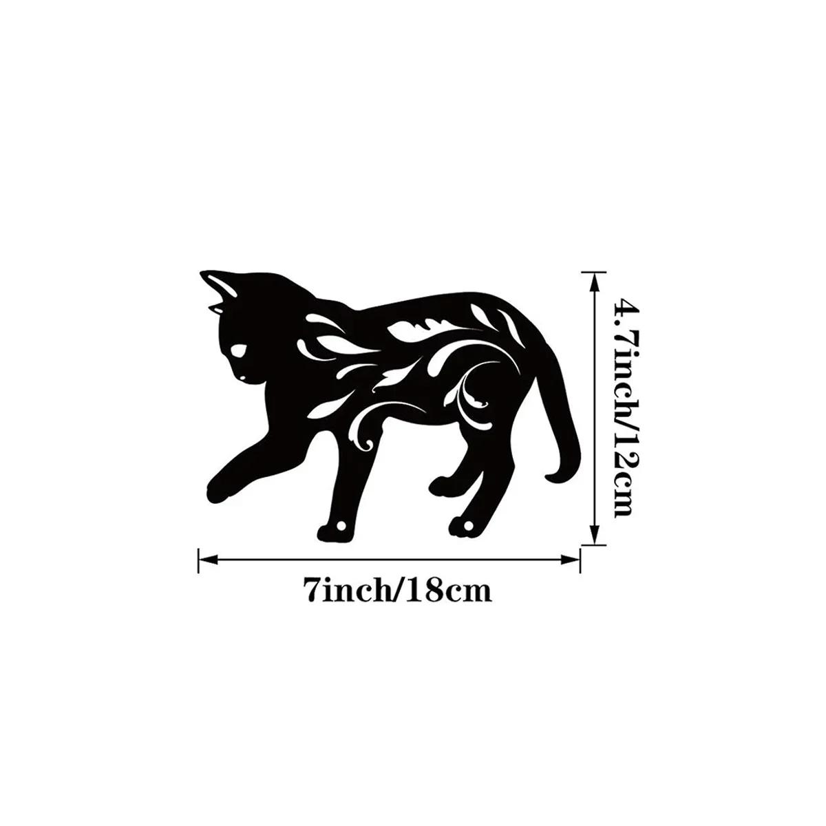 

Металлические садовые статуи кошек: Силуэт черного кота для очаровательного декора двора. Очаровательный декор из металла для кота: Черные силуэтные колья.