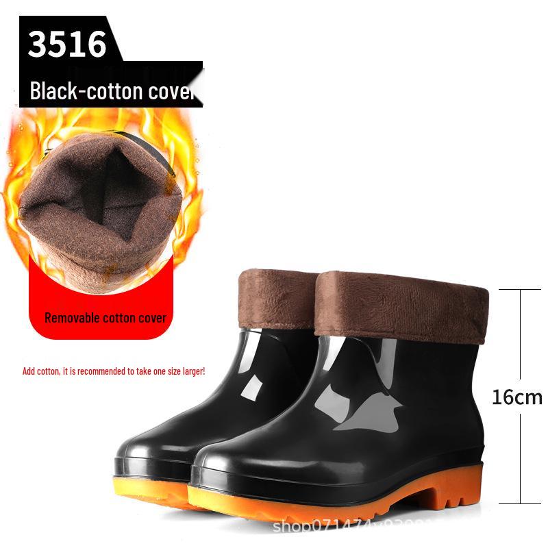 Men's Military Protection Non-Slip High-Top Water & Rain Rubber Shoes