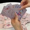 Characters Playing x x with PET waterproof paper case Cards, 8.9cm (height) 5.9cm (width) 2.1cm (thickness), (pink)