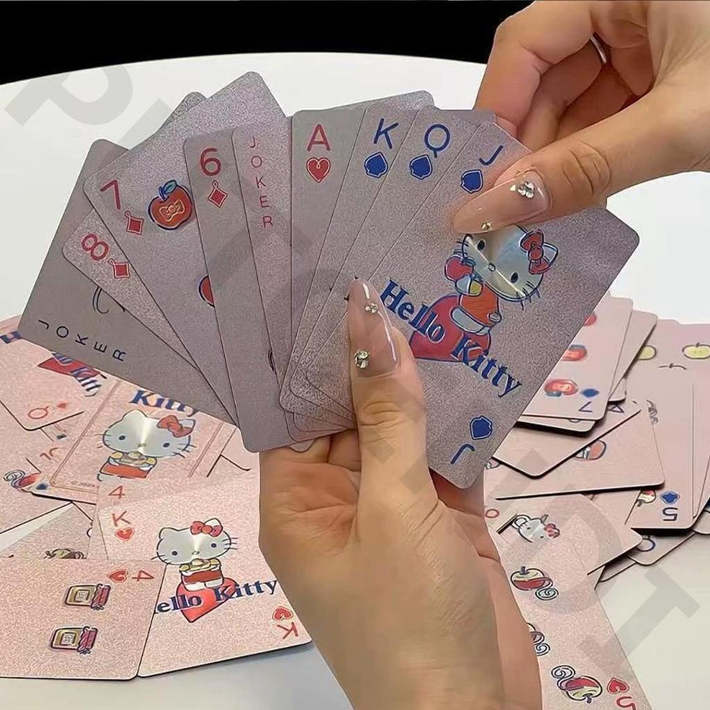 Characters Playing x x with PET waterproof paper case Cards, 8.9cm (height) 5.9cm (width) 2.1cm (thickness), (pink)