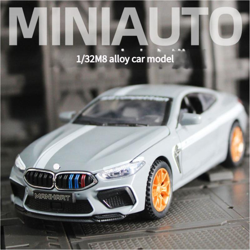 1/32 BWM-M8 Alloy Car Model High Simulation Diecasts Toy with Sound and Light Pull Back Vehicles Decoration Toys for Kids