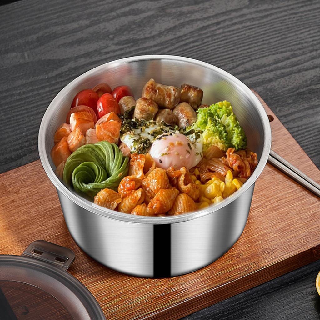 Boîte à lunch spacieuse en acier inoxydable 316, récipient de conservation alimentaire multifonctionnel avec couvercle transparent