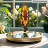 2D Flat Aluminum 7.87 Inch X 7.87 Inch Sunflower Pattern Wall Decoration, Rustic Style, Suitable for Gardens, Farmhouses, Cafes, Living Rooms