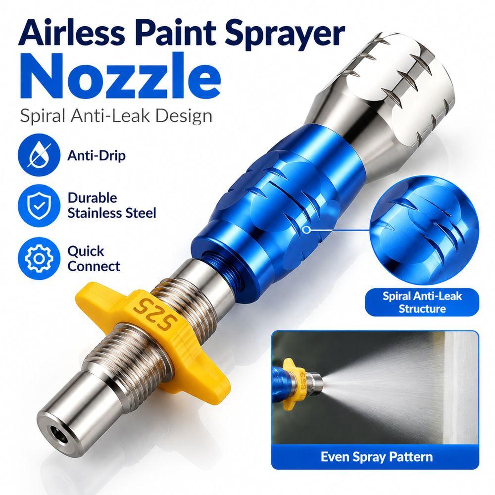 Anti-Drip Quick Connect Spray Tip Paint Sprayer Accessory for Diaphragm/Piston Type