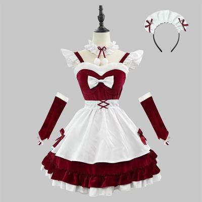 Dienstmädchen Weihnachtskostüm, Damen Weihnachtsfeier Aktivität Cosplay Outfit
