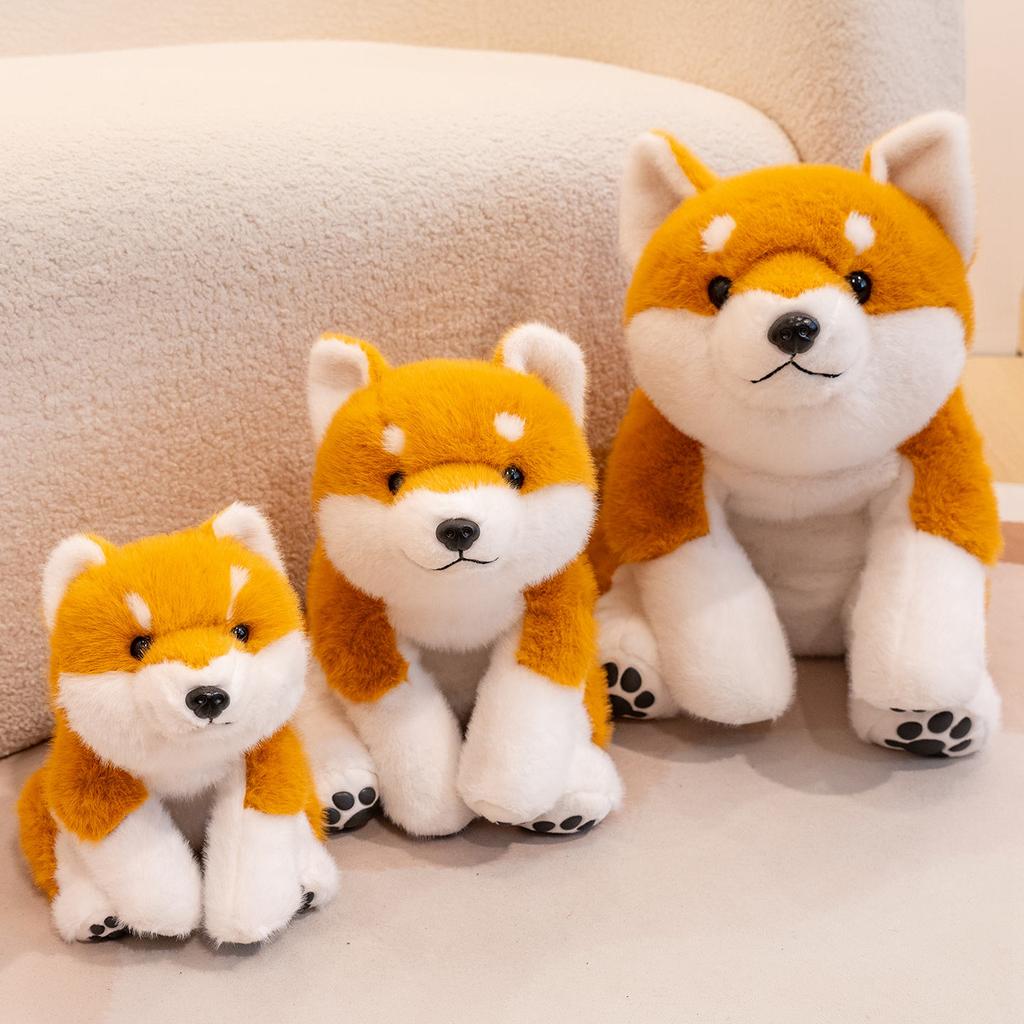 Wholesale Holiday Gifts Anime Shiba Inu Dog Plush Toy Soft Stuffed Lying Puppy Cartoon Throw Pillow Bed Nap Cushion Gift
