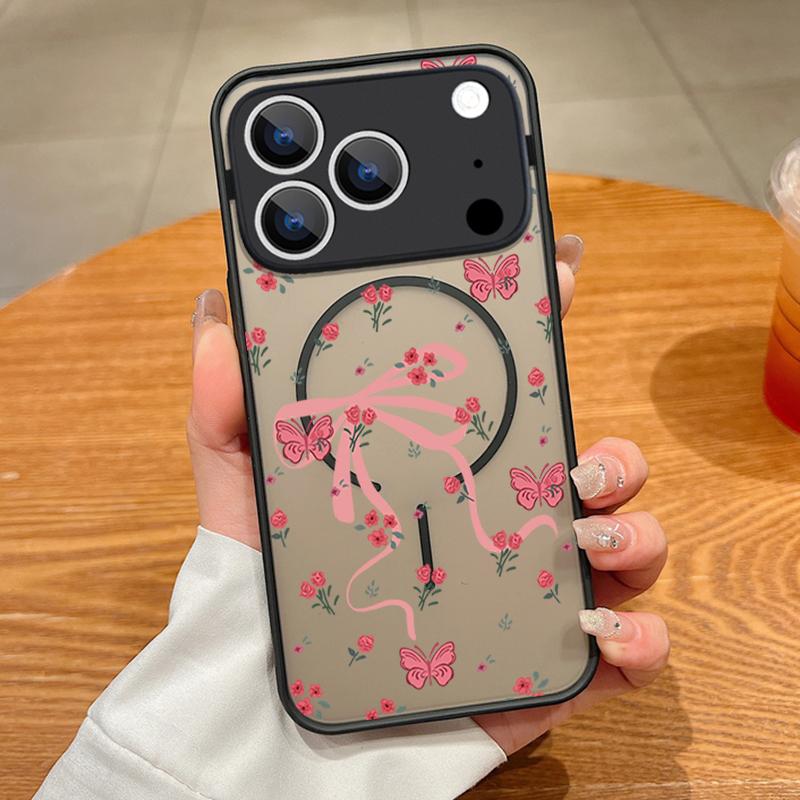 Colorful Bowknots Pattern Case For iPhone 17 Pro Max Magnetic For Magsafe Matte Cover For iPhone 16 Pro Max 15 14 13 16E Air
