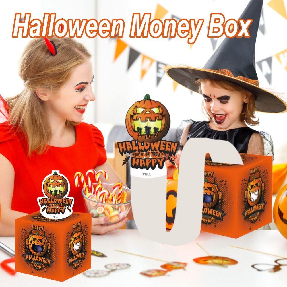 DIY Halloween Money Box Creative Pumping Money Box Funny Halloween Cash Gift Box  Kids Adults