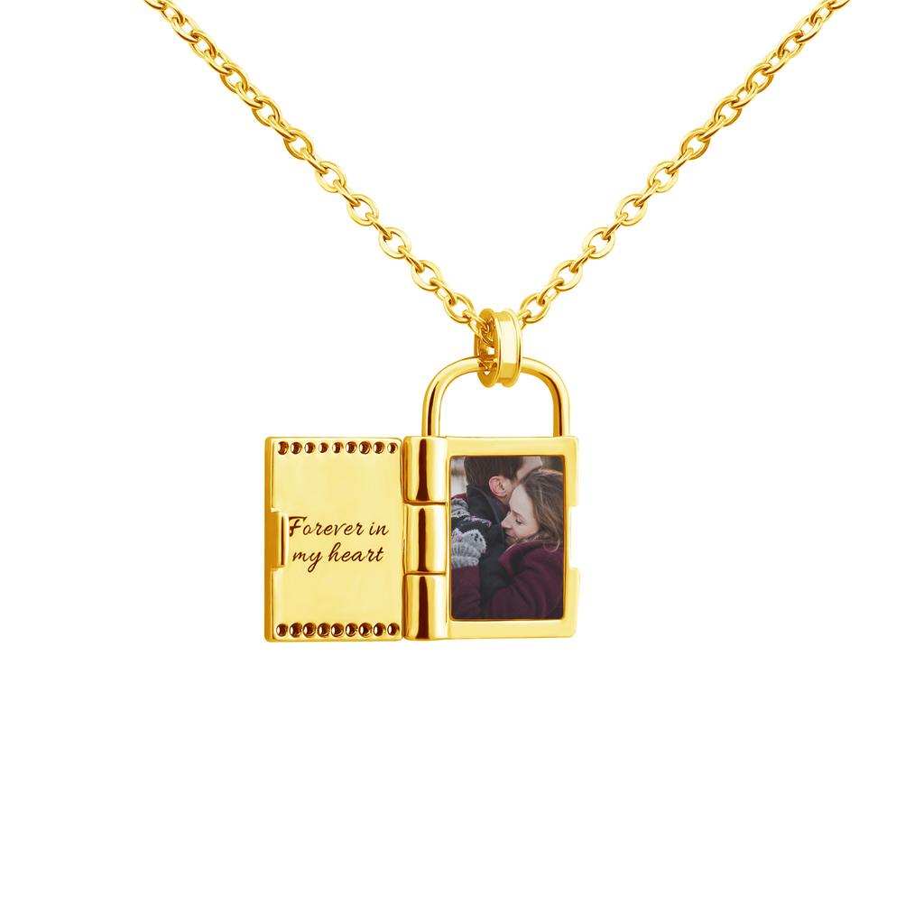 Custom Photo Envelope Necklace Can Opend Personalized Engraved Name Necklace Pendant Necklace Unique  Gift Memorial Gift