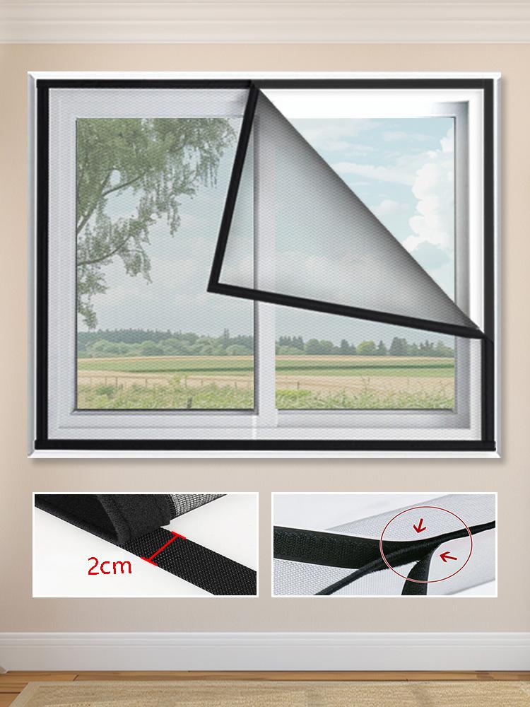 Fenster-Moskitonetz, Insektenschutzgitter, unsichtbares schwarzes Polyesterfasernetz gegen Mücken und Fliegen, geeignet für Tür- und Fenstergitter...