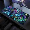 Vibrant Peacock Feather Pattern Large Extended Gaming Mouse Pad Non Slip Rubber Base Desk Mat For Pc Laptop Gaming Desktop