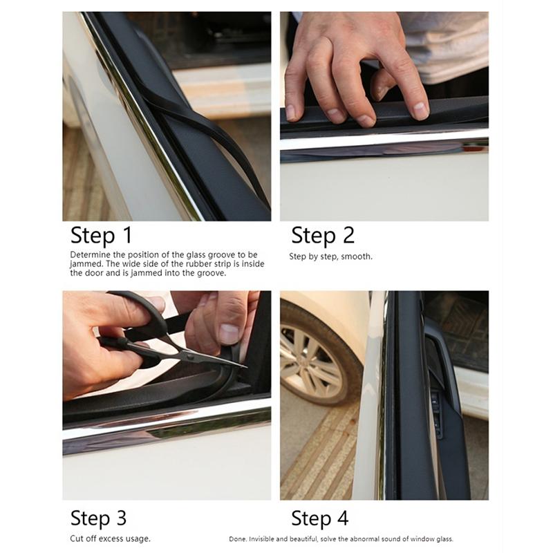 Universal V-Shape Car Door Window Edge Moulding Trim Weatherstrip Seal Strip Rubber Car Window Sealing Strip Dustproof