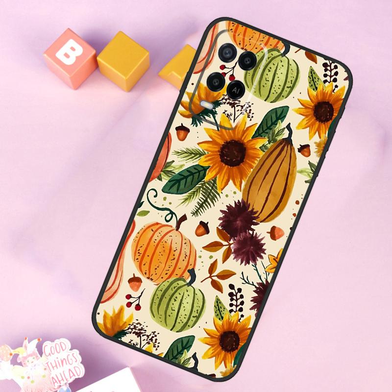 Herbst Kürbis Hülle Für Oppo A54 A74 A94 A40 A60 A80 A18 A38 A58 A78 A98 A96 A76 A16 A15 A17 A57 A5 A6 Pro
