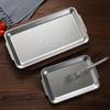 Retro Korean Style Stainless Steel Rectangular Plate Steak Barbecue Snack Storage Tray Kitchen Accessories