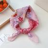 Flower Floral Print Scarves Kerchief Bandanas 55cm Headscarf Hair Ribbon Accessories  for Women