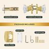 Privacy Crystal Door Knob, Gold Vintage Crystal Door Knob with Privacy Lock, Glass Doorknob Interior for Bathroom, Bedroom, Satin Brass