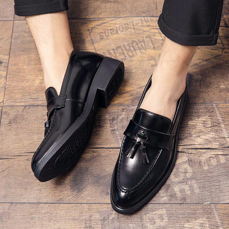 Lightweight Men's Plus Size Tassel Brogue Slip-On Leather Shoes - Bestseller Casuals Model 7263.
