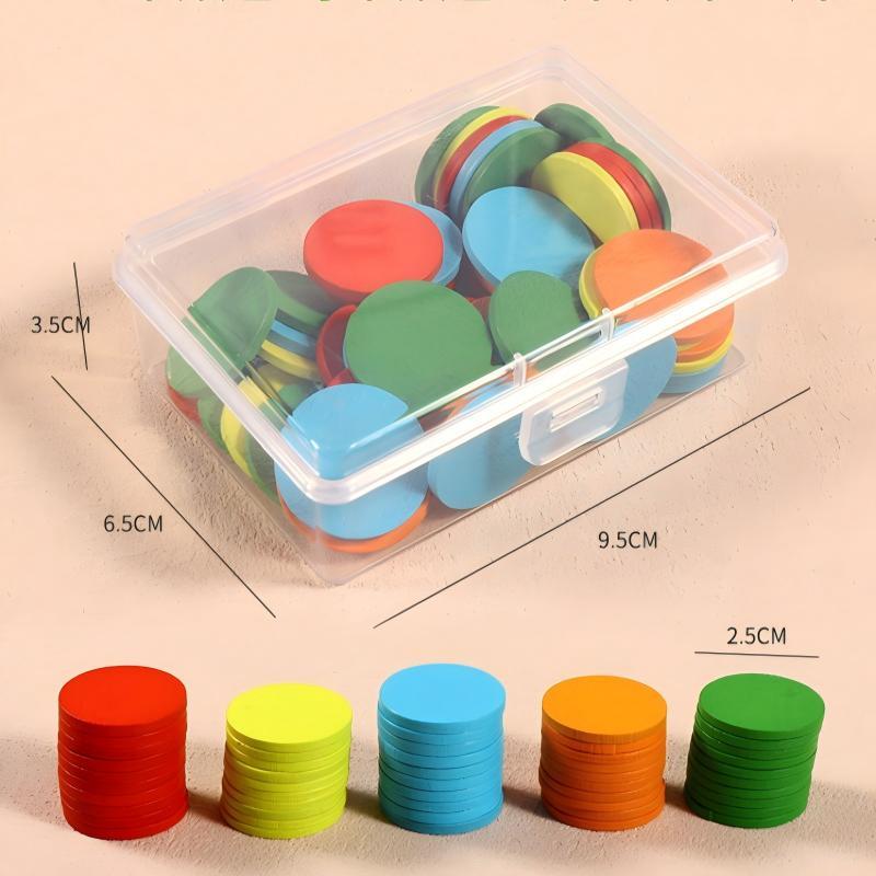 50Pcs Round Plastic Math Counters Colored Counting Chip Kids Early Math Learning Toy Kindergarten Preschool Math Learning