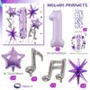 9pcs Music Theme Party Balloon Set 0-9 Music Note Balloon Purple Explosion Star Balloon Birthday Party and Carnival Decoration