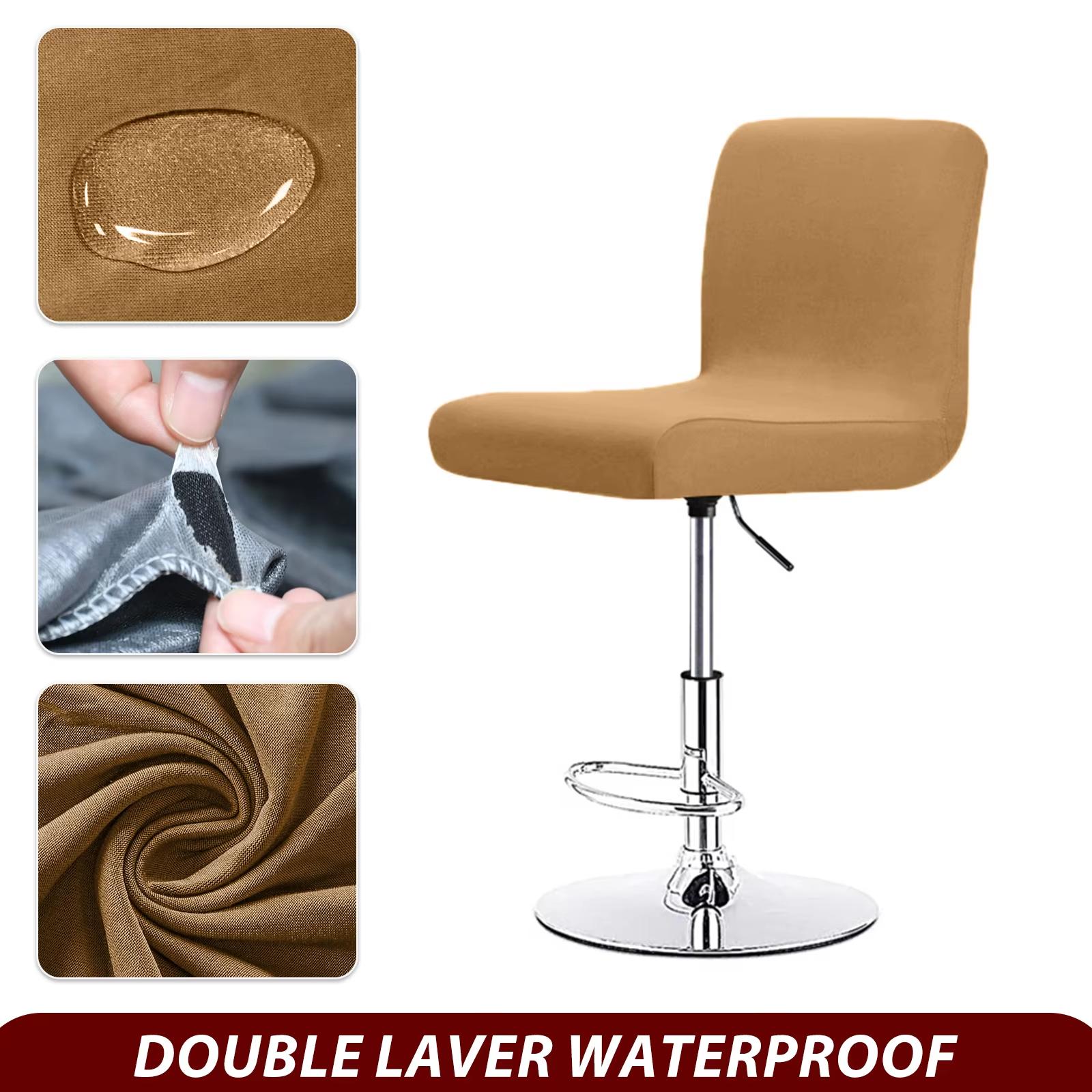 

Waterproof Bar Chair Covers Short Back Office Rotating Lift Chair Slipcover Fabric Shell Chair Cover for Hotel Banquet Dining