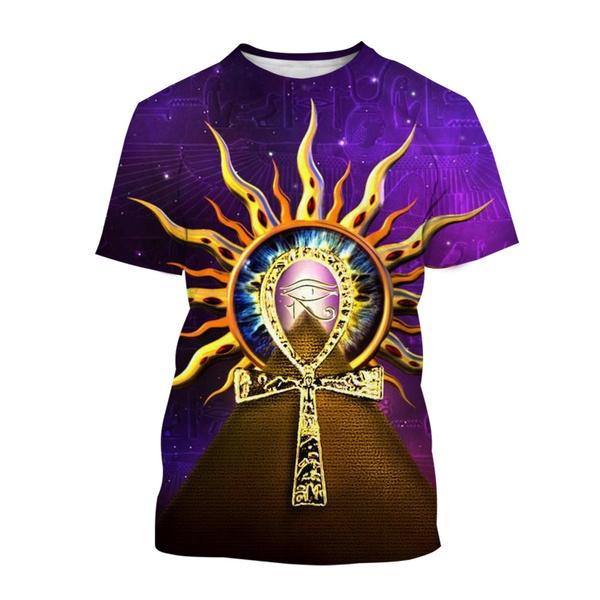 Summer Ancient Egypt 3D Print T-Shirts Streetwear Fashion Harajuku Casual Oversized O-Neck Men's T-shirts