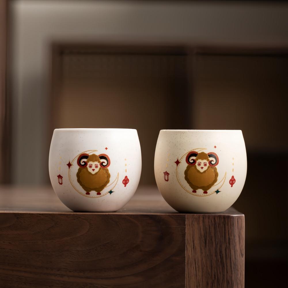 120ML Keramiktasse Kaffeetasse Teetasse Kreatives Schaf Happy Eid al-Adha Verkostungstasse hohe Qualität Zuhause Büro Küche Wasserbecher Geschenke