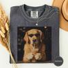 Golden Retriever trinkt Eiskaffee T-Shirt, Hunde-Meme Grafik-T-Shirt, Geschenk für Golden Retriever Mama, Eiskaffee-Liebhaber Shirt, 90er Vintage Stil