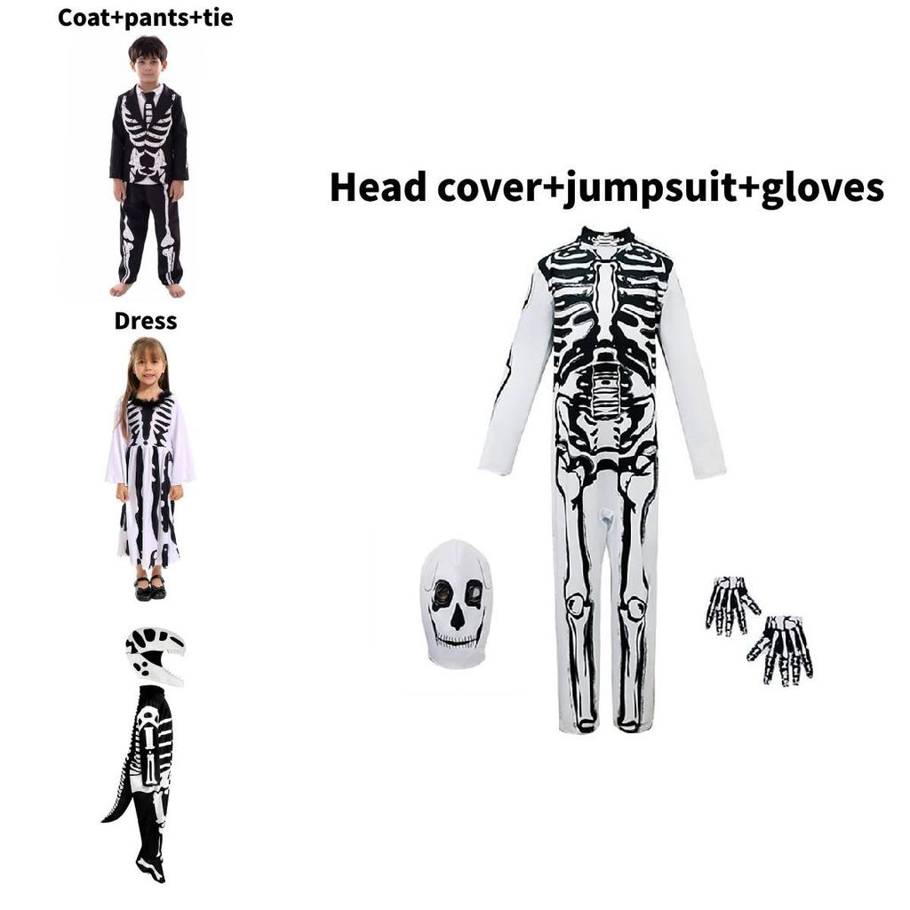 Skeleton Cosplay Costume For Kids Halloween Party And Stage Show