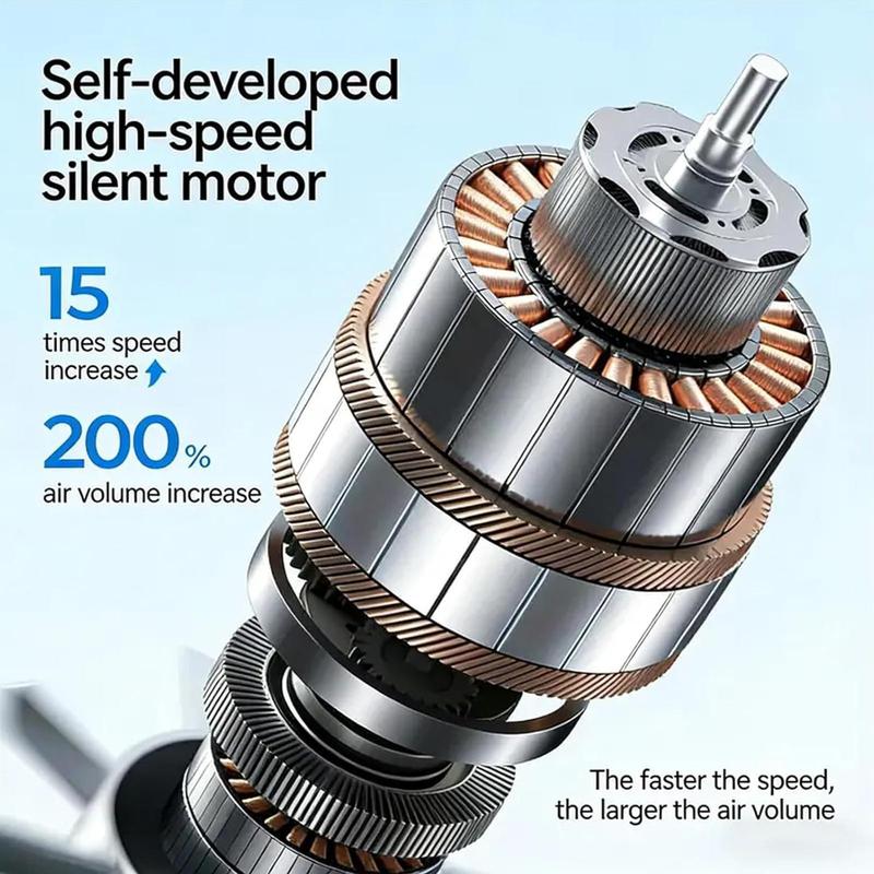 Clip On Car Fan Low Noise Cooling Fan With LED Display Portable Mini Clip Fan for Camping Fishing Travel Outdoor Use
