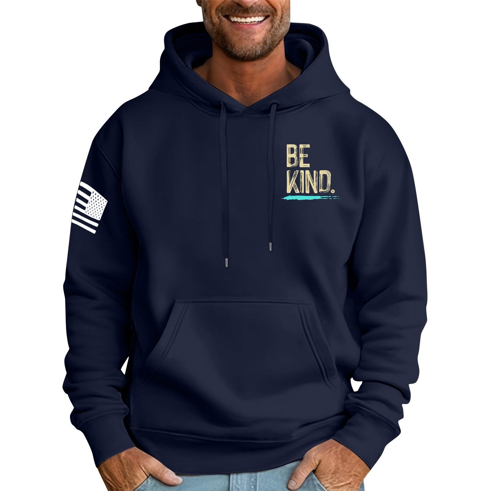 

Мужская свободная толстовка с капюшоном и принтом флага, мужская повседневная модная спортивная толстовка XXXXXL тёмно-синий