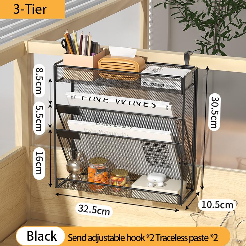 Wall File Holder 5 Pocket Mesh Hanging Wall Organizer Vertical Hanging File Folder Holder Magazine Rack for Paper Organization