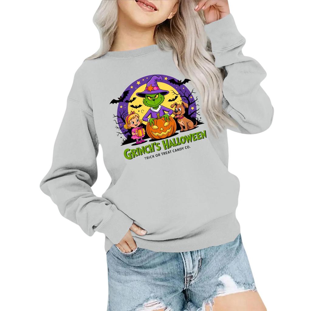 Dětská móda Volný střih Ležérní Dlouhý rukáv Vánoční potisk Nadměrná Mikina s kulatým výstřihem