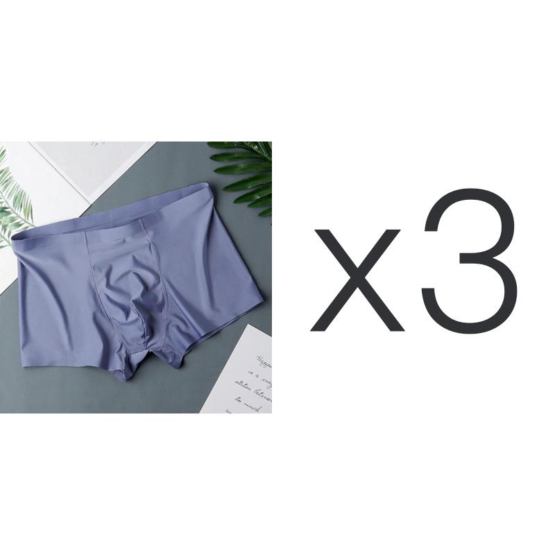 3 STÜCK/SET Eis Seide Nahtlose Herren Boxershorts Atmungsaktive Unterwäsche Männlich Ultradünne Atmungsaktive Slips XL-3XL