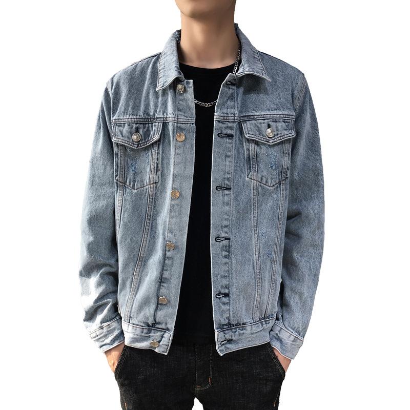 Japanese Harajuku Men's Slim Retro Denim Jacket Top Casual Korean Version