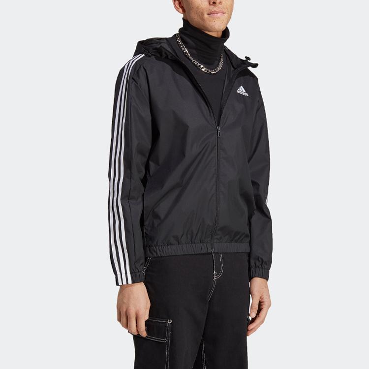 Adidas 3-Striper Ripstop Hette Sportsjakke Herre Yttertøy Svart IB0384