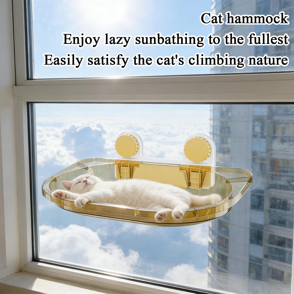 Suction Cup Cats Window , Transparent Hanging Cats  Bed For Indoor Cats, No-Drill Wall Mounted Cats Shelf Seat With Strong Suction Cups, Space-Saving