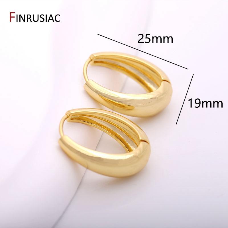 25*19 мм Позолоченные овальные серьги-кольца Новинка Горячая Распродажа Корейская Мода Женские Серьги Бижутерия Рождественские Подарки 1 Pair