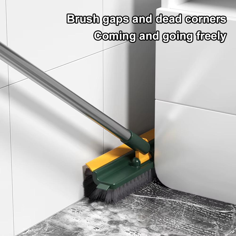 UNTIOR Cleaning Brush Long Handle 180°Rotating with Squeegee Mop for Household Wall Corner Patio Bathroom Tub Tile Floor Cleaner