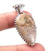 Natural Crazy Lace Agate Gemstone 925 Solid Sterling Silver Pendant 1.7'' p4r26