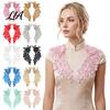 Sew On Lace Patches 2Pcs Embroidery for Wedding Dress, Water-soluble Applique, Floral Dress Neckline Trim Motif Sticker, DIY Sewing Accessories