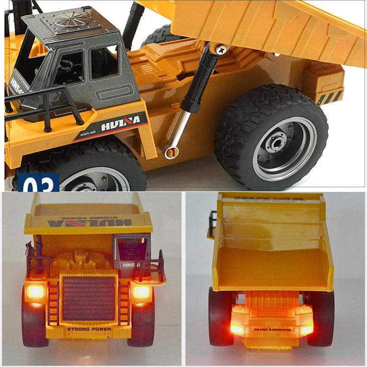 Huina 1534 Rc Truck Tractor 1/18 9Ch 2.4G Remote Control Dump Trucks Electric Engineering Loading Car Model Toys for Boys Gifts